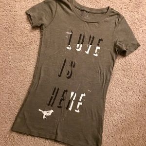 AERIE olive green/army green tee - nwot